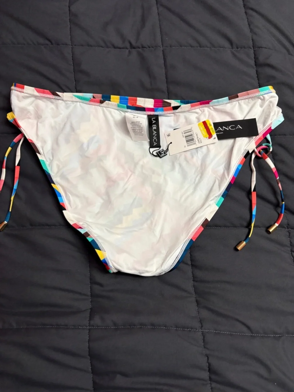 La Blanca Slice Adjustable Loop Hipster Bikini Bottoms - Size: 14 - NWT